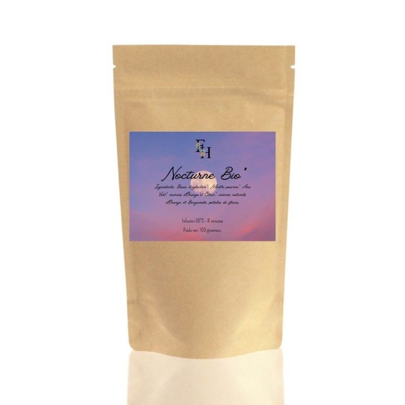 Nocturne Bio - Infusion aromatisée bio - Sachet 100 grammes Nocturne Bio - Infusion aromatisée bio - Sachet 100 grammes