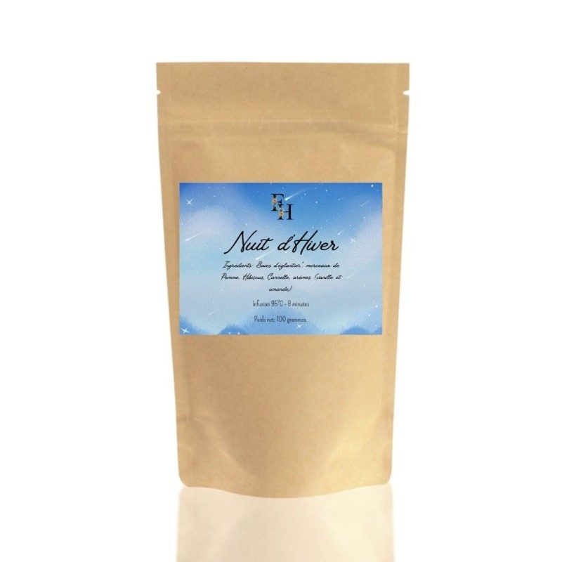Nuits d'Hiver - Infusion aromatisée bio - Sachet 100 grammes Nuits d'Hiver - Infusion aromatisée bio - Sachet 100 grammes