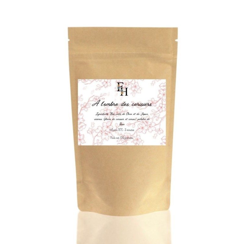 A l'ombre des Cerisiers - Thé Vert - Sachet 100 grammes A l'ombre des Cerisiers - Thé Vert - Sachet 100 grammes