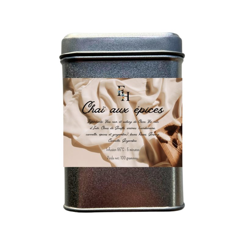 Chaï aux épices - Thé noir & Oolong - Sachet 100 grammes Chaï aux épices - Thé noir & Oolong - Sachet 100 grammes