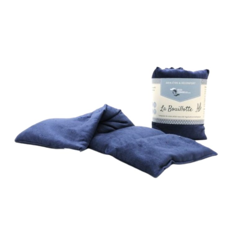 Bouillotte sèche bio blé et coton - Bleue Marine