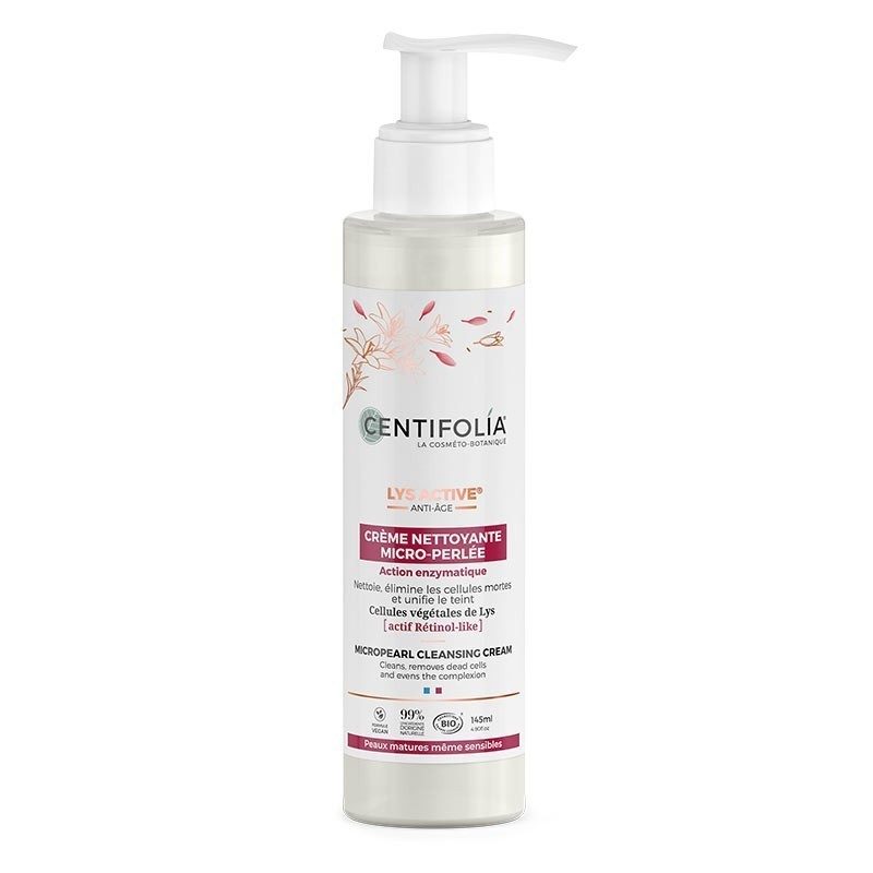 Crème nettoyante micro-perlée BIO action enzymatique - 145ml - Centifolia
