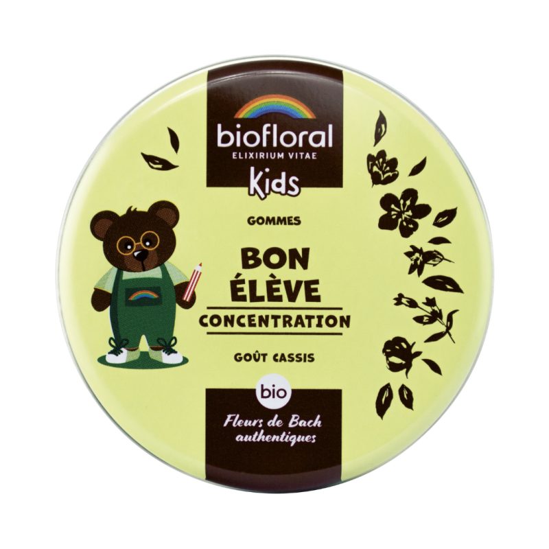FLEURS DE BACH Bon élève GOMMES Bio sans alcool - Concentration Kids