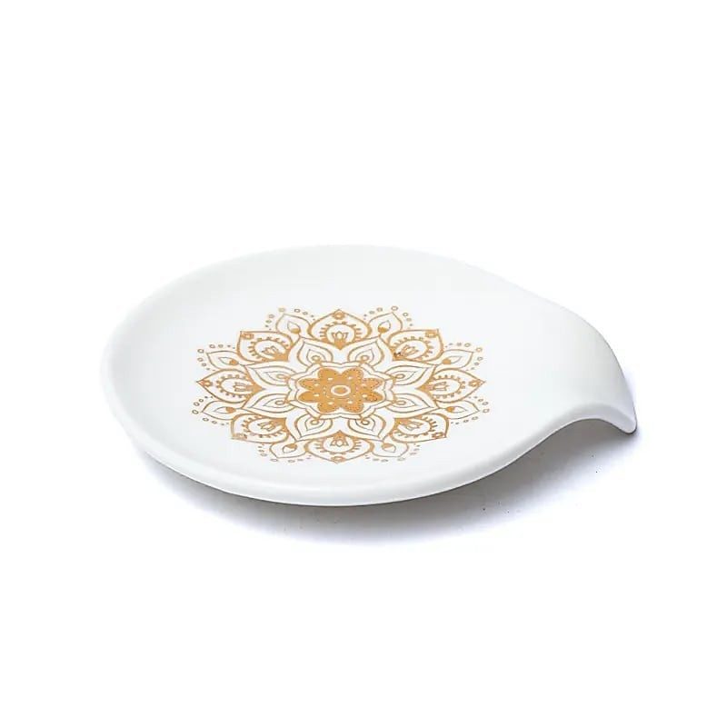 Repose sachet de thé - Mandala Blanc - Lot de 2 Repose sachet de thé - Mandala Blanc - Lot de 2