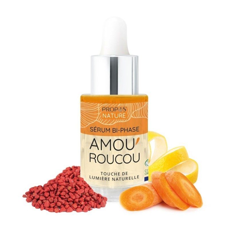 SÉRUM BI-PHASE EFFET BONNE MINE "Amou Roucou" bio - 30ml SÉRUM BI-PHASE EFFET BONNE MINE "Amou Roucou" bio - 30ml