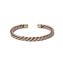 Bracelet torsadé couleur bronze & or