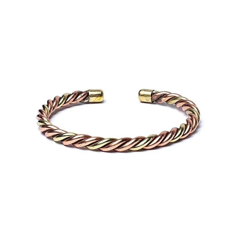 Bracelet torsadé couleur bronze & or