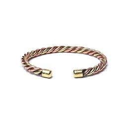 Bracelet torsadé couleur bronze & or