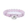 Mala / bracelet en quartz rose élastique avec Om