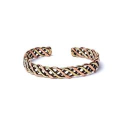 Bracelet tressé couleur bronze/or
