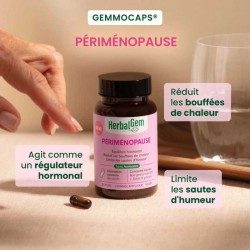 Perimenopause - 30 GEMMOCAPS - Saldo hormonal, flashes calientes, oscilaciones de humor - Herbalgem