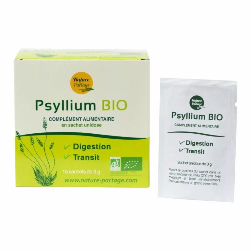 Psyllium BIO Nature et Partage - 15 sachets unidose - Transit intestinal