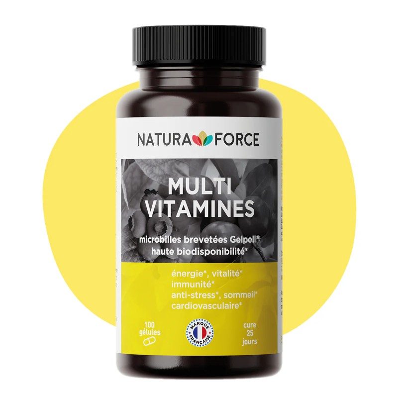Multivitamines à haute assimilation - Énergie, vitalité, sommeil - 100 gélules Cure de 25 jours