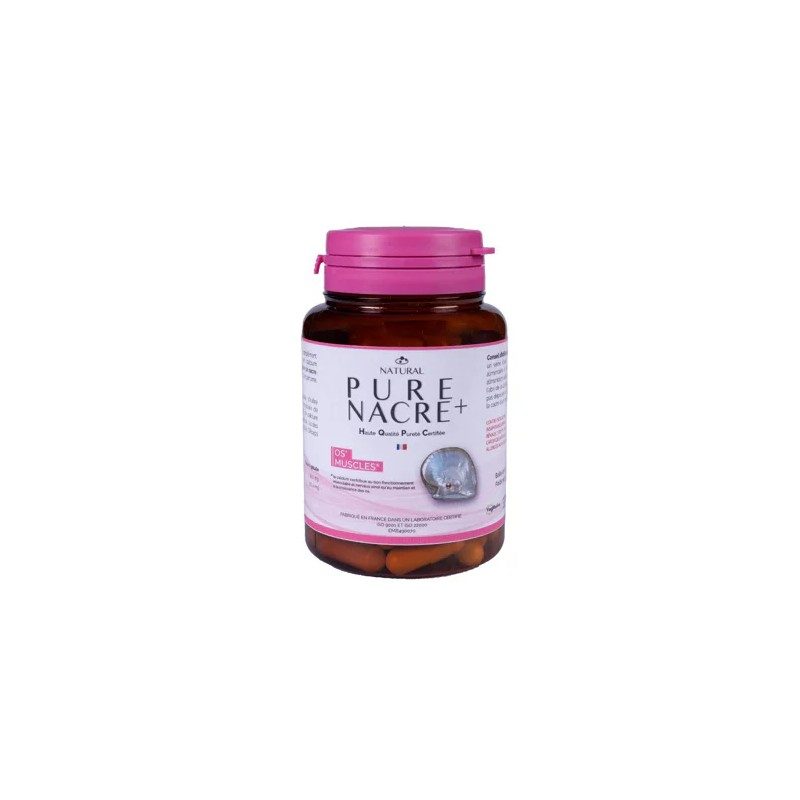 PURE NACRE + - 30 gélules pour les OS et les MUSCLES - Complément à base de poudre de nacre pure