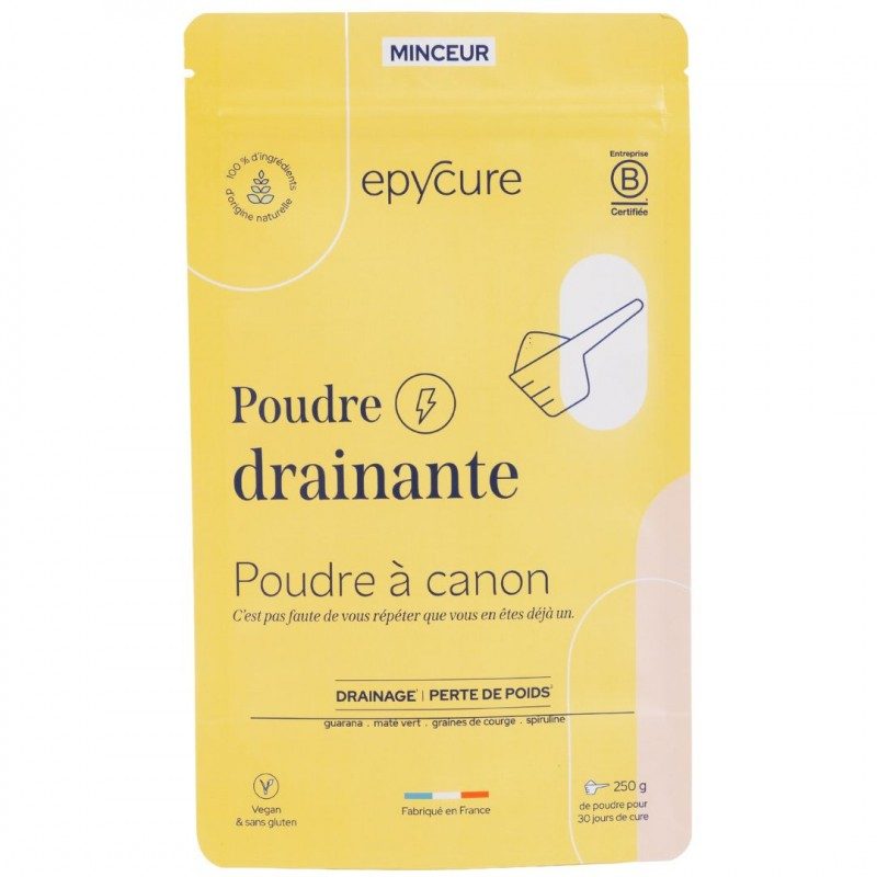 Poudre DRAINANTE 195g - Guarana, Maté, Spiruline - Epycure