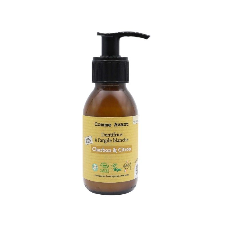 Dentifrice en pâte au charbon végétal et citron - Comme Avant - 90ml