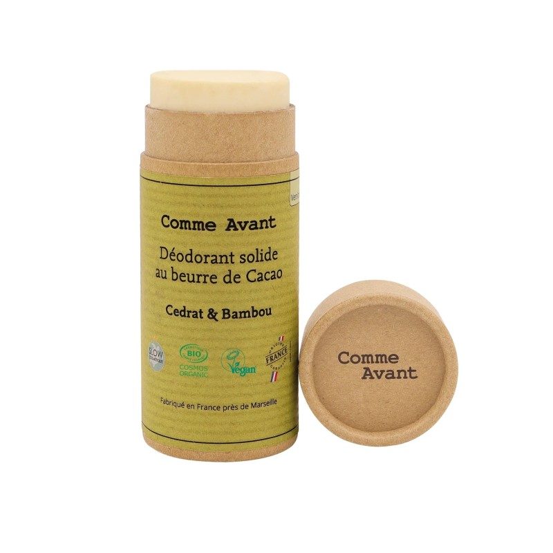 Déodorant solide au beurre de Cacao - Cédrat & Bambou - Comme Avant