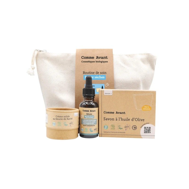 Coffret Routine Peaux Sèches – Hydratation naturelle avec soins bio | Comme Avant