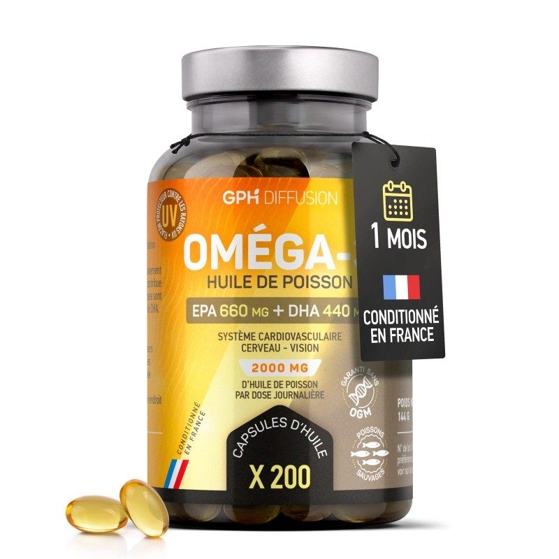 OMEGA 3 - 200 capsules huile de poisson