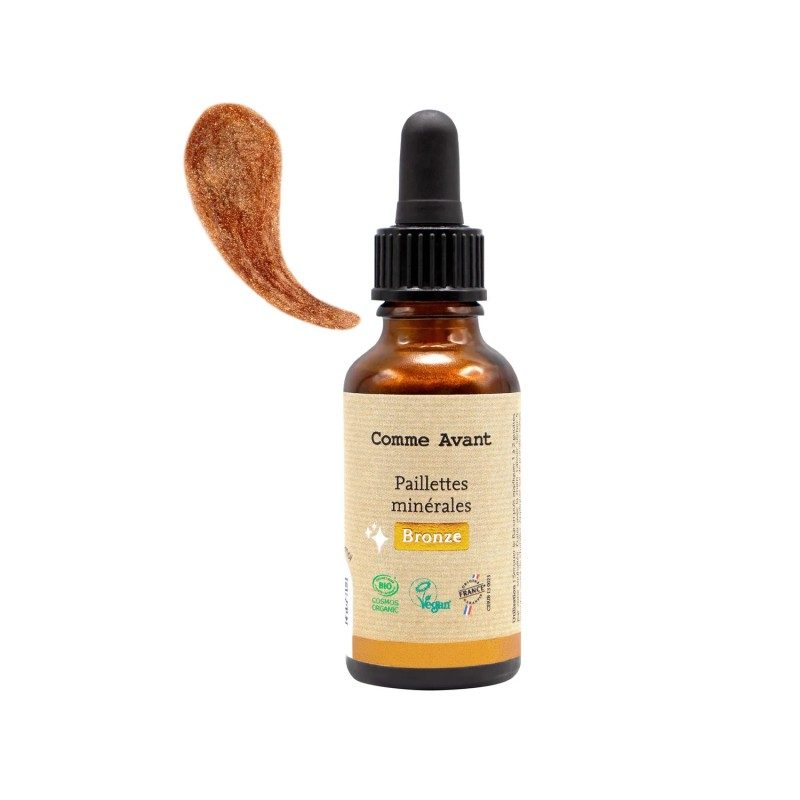 Paillettes minérales bio – Teintes Bronze & Champagne | Version 1 - Comme Avant
