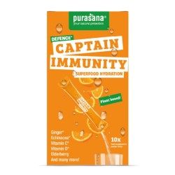 Captain Immunity – Booster d’immunité naturel avec Vitamine C, Zinc & Échinacée – 10 sticks