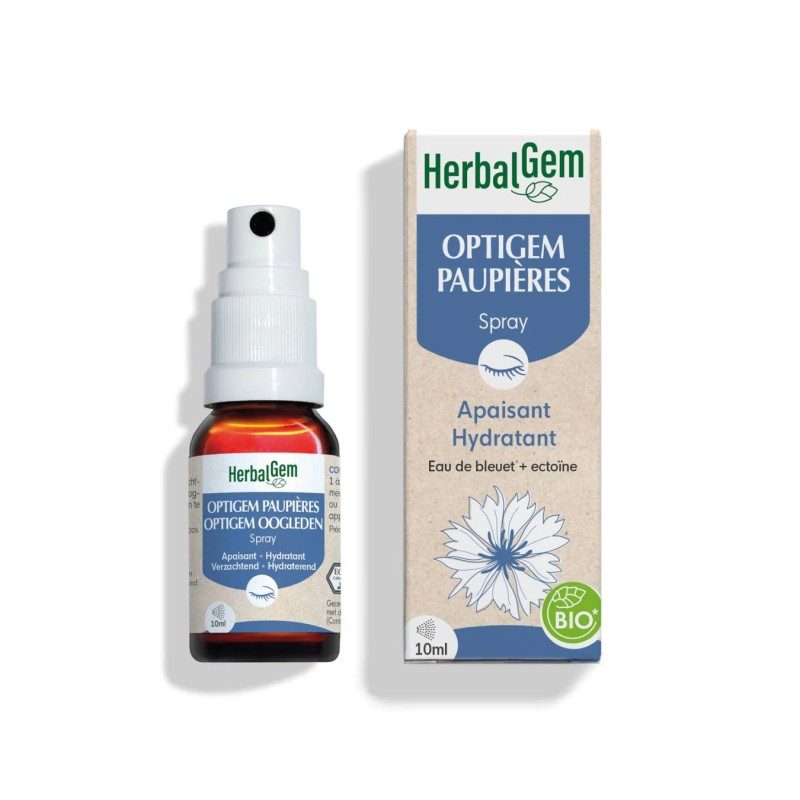 OptiGem Paupières Spray Bio – Eau de bleuet & Ectoïne | Confort yeux fatigués