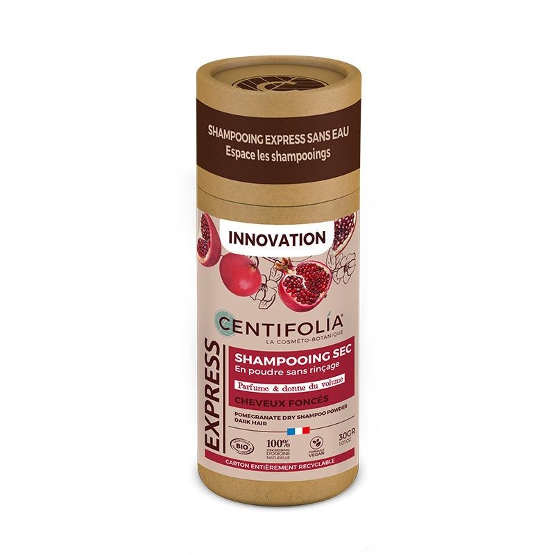 Shampoing Sec Sans Rinçage Grenade Bio – Cheveux Foncés – Centifolia