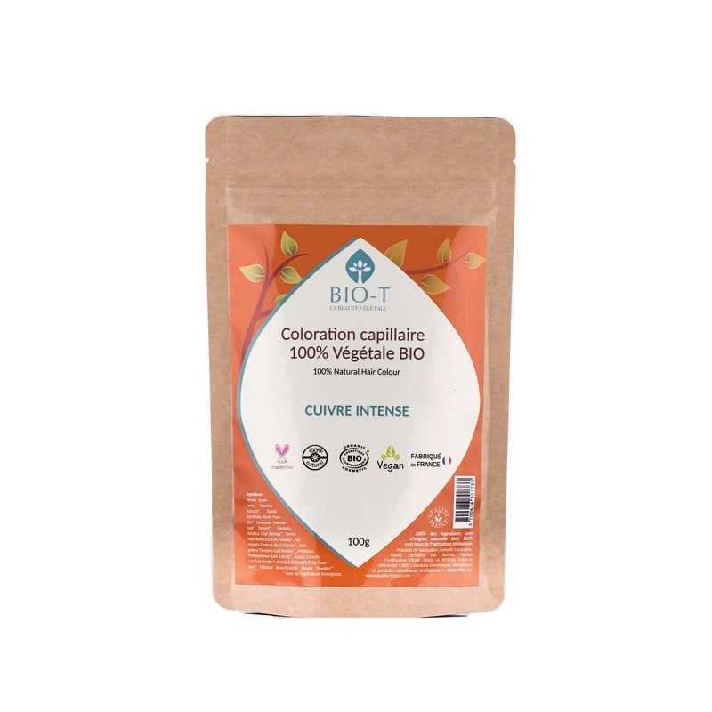 Cuivré Intense Coloration Capillaire 100%  Végétale BIO - 100g
