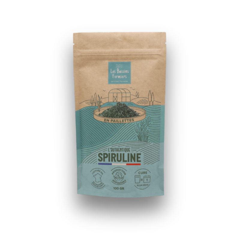 Spiruline française en paillettes 100g – L’Authentique Spiruline artisanale
