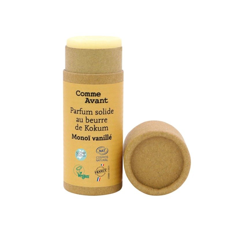 Parfum solide Monoï Vanillé bio – Sans alcool – Stick 20 g