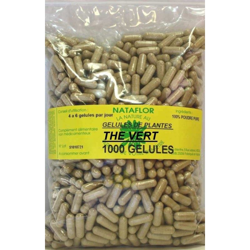 GELULES THE VERT feuille 280 mg 1000 GELULES GELULES THE VERT feuille 280 mg 1000 GELULES