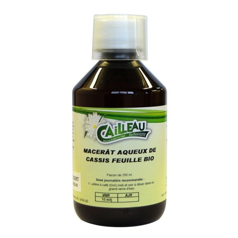 Macérat Aqueux de Cassis - Feuille Bio - Flacon de 250 ml - Cailleau Macérat Aqueux de Cassis - Feuille Bio - Flacon de 250 ml - Cailleau