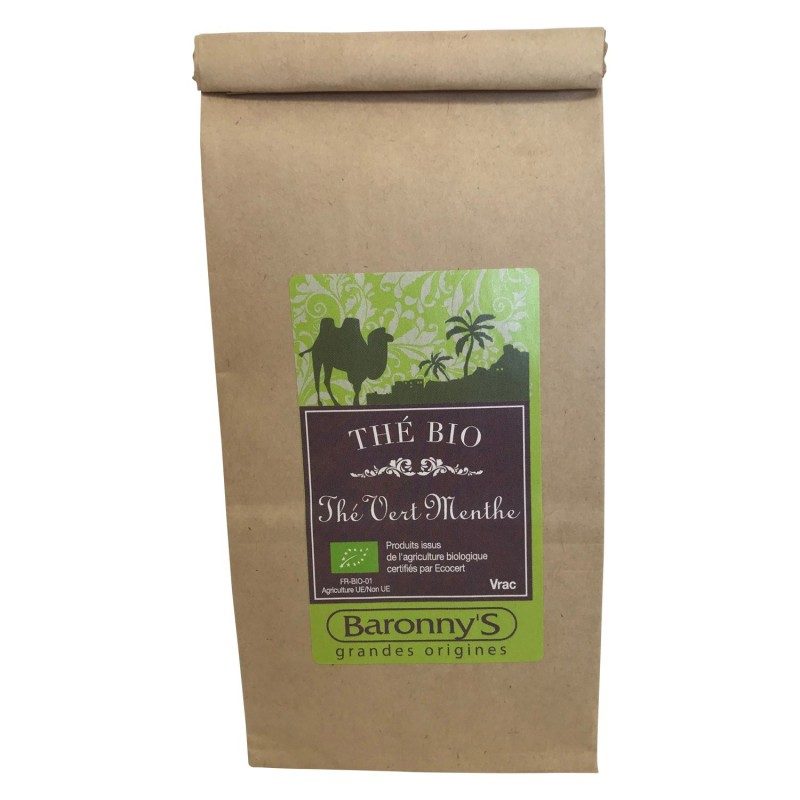 Thé VERT MENTHE BIO sachet de 50 grammes Thé VERT MENTHE BIO sachet de 50 grammes