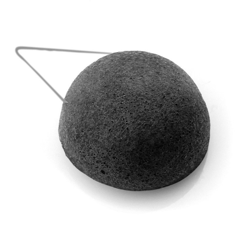 Éponge konjac visage au charbon de bambou