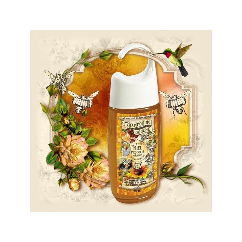 Shampooing douche Miel Propolis Orange - Anti-pelliculaire - ApiVie Shampooing douche Miel Propolis Orange - Anti-pelliculaire - ApiVie