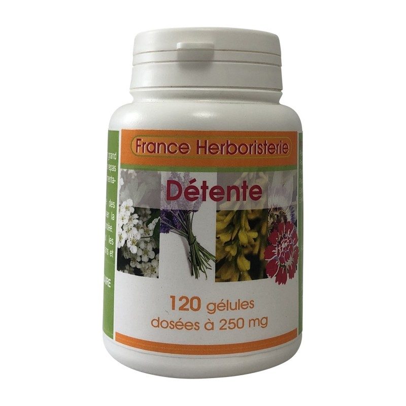 Complexe détente 120 gélules dosées à 260 mg. Complexe détente 120 gélules dosées à 260 mg.