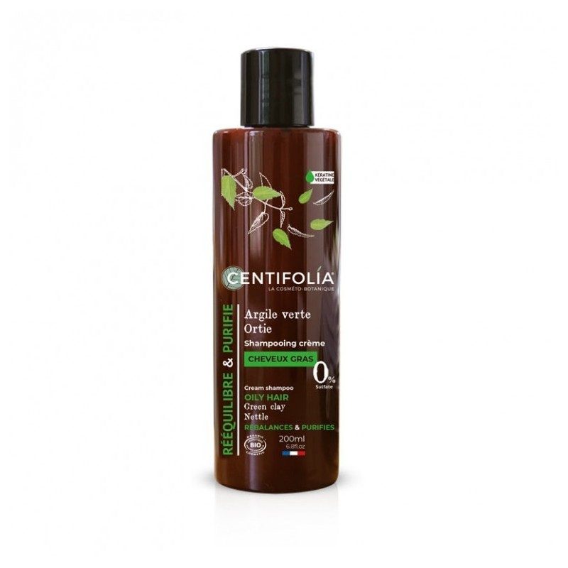 Shampooing crème cheveux gras - 200mL - Centifolia Shampooing crème cheveux gras - 200mL - Centifolia