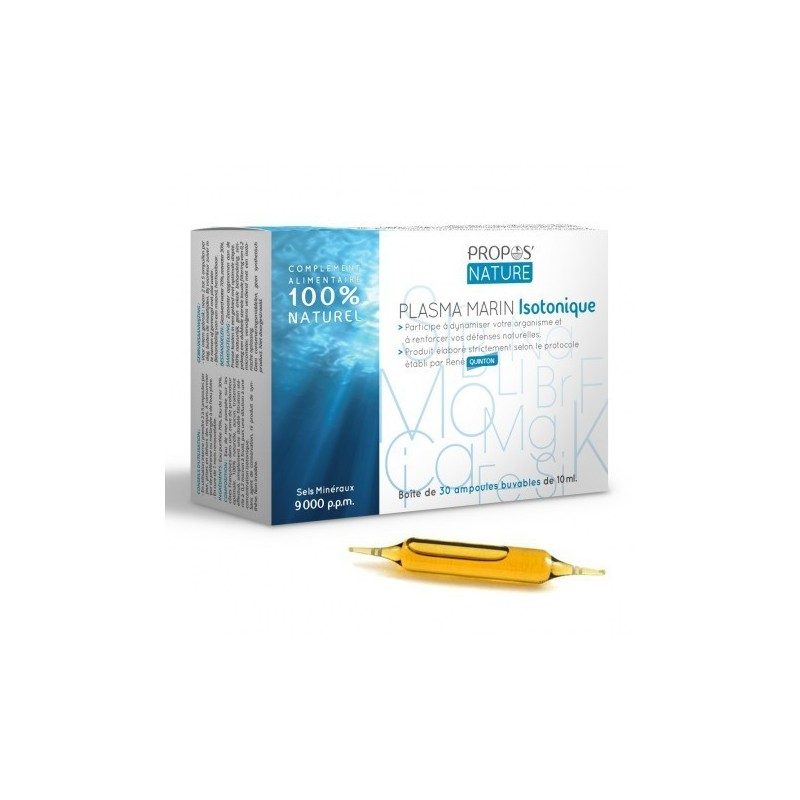 Plasma marin isotonique - 30 ampoules buvables de 10 ml Plasma marin isotonique - 30 ampoules buvables de 10 ml