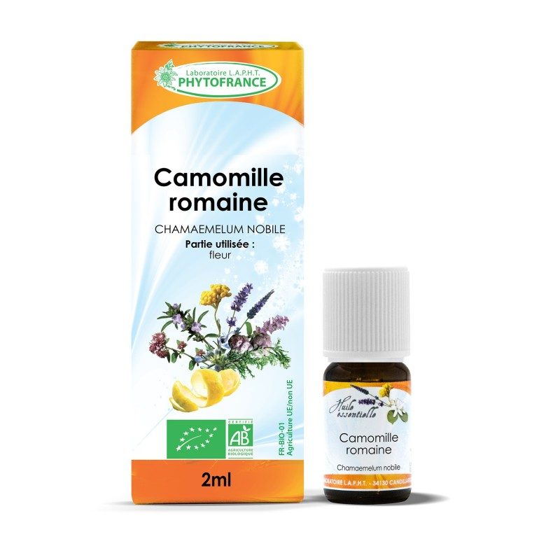 HUILE ESSENTIELLE BIO AB Camomille Romaine - Phytofrance - 2 mL HUILE ESSENTIELLE BIO AB Camomille Romaine - Phytofrance - 2 mL