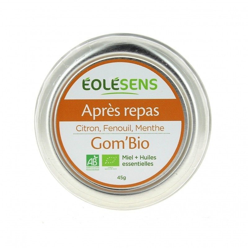 Gom'Bio Après-Repas boîte 45g - Eolesens Gom'Bio Après-Repas boîte 45g - Eolesens