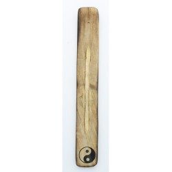Räucherstäbchenhalter aus Mangoholz Yin Yang-Motiv