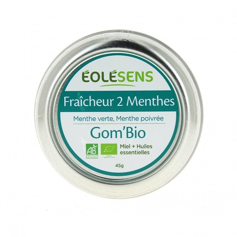 Gom'Bio Fraîcheur 2 Menthes 45g - Eolesens Gom'Bio Fraîcheur 2 Menthes 45g - Eolesens