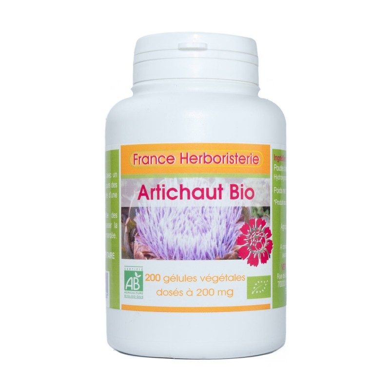200 gélules ARTICHAUT BIO AB dosées à  200 mg.