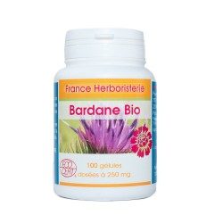 GELULES BARDANE racine 100 gélules dosées à 250 mg.