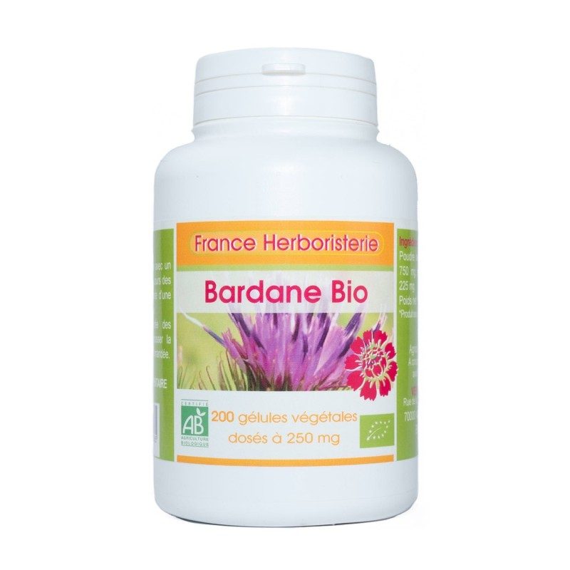 200 gélules BARDANE racine BIO AB dosées à 250 mg. 200 gélules BARDANE racine BIO AB dosées à 250 mg.