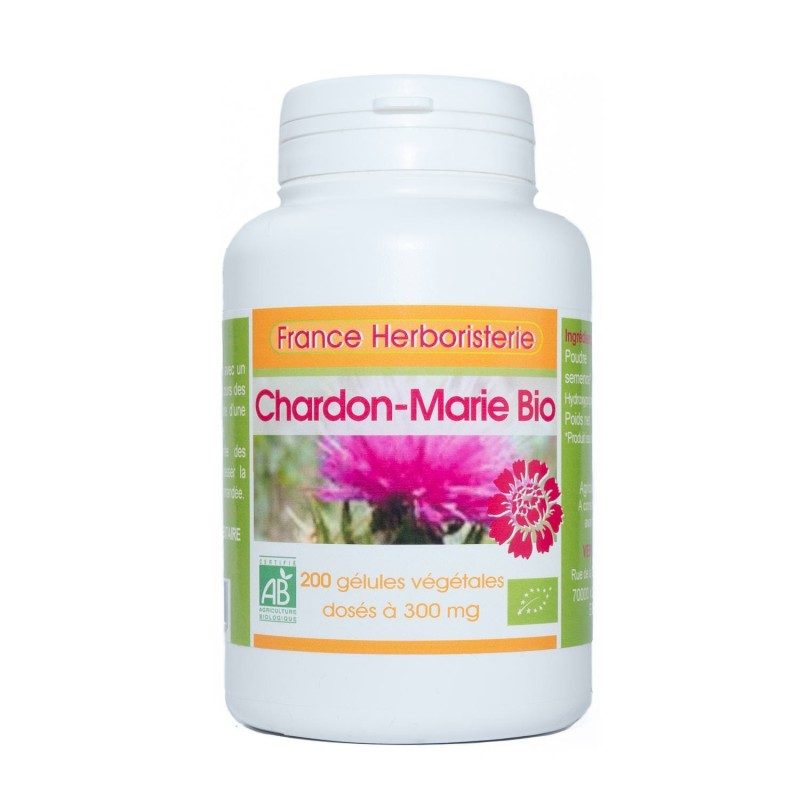 200 gélules CHARDON MARIE BIO AB dosées à 300 mg. 200 gélules CHARDON MARIE BIO AB dosées à 300 mg.