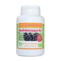 200 ELEUTHEROCOQUE BIO AB Kapseln mit einer Dosierung von 210 mg.