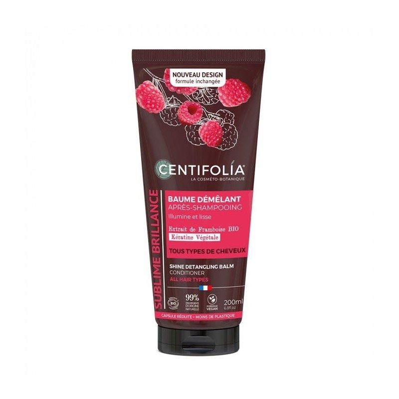 Baume démêlant après-shampooing extrait de Framboise et Kératine Végétale 200ml - CENTIFOLIA