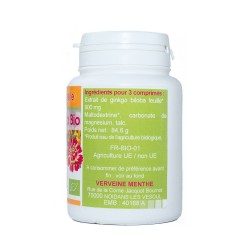 GINGKO-BILOBA BIO AB mit einer Dosierung von 400 mg in Tablettenform.