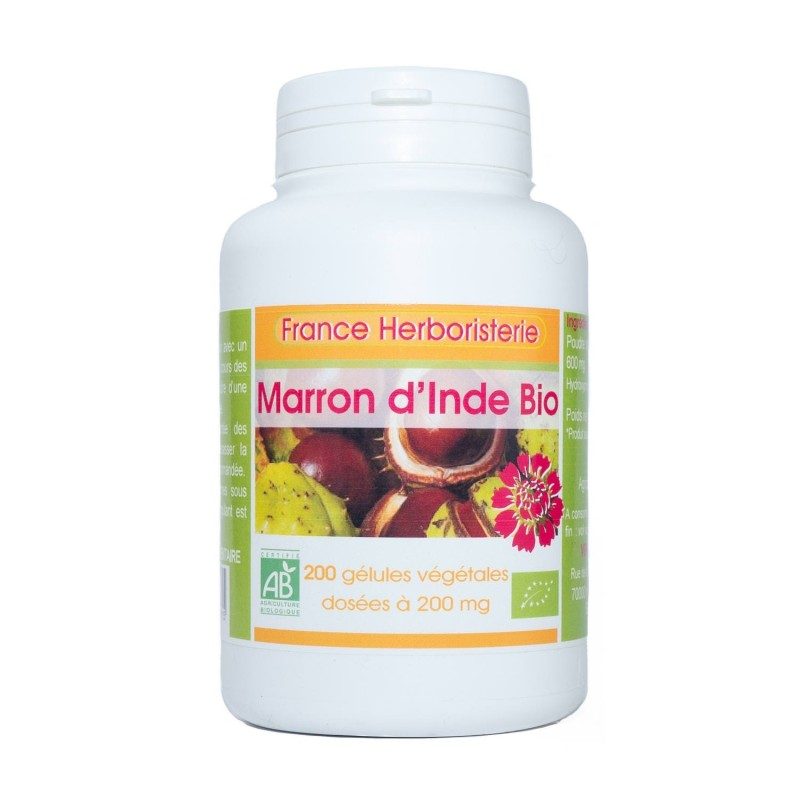 200 gélules MARRON D INDE BIO AB dosées à 225 mg. 200 gélules MARRON D INDE BIO AB dosées à 225 mg.